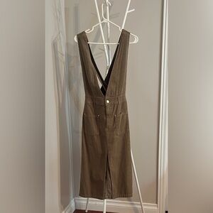 Zara Olive Corduroy Dress